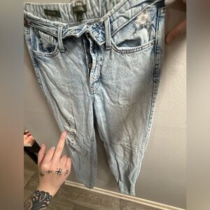 wild fable Light Blue High-Rise Distressed Jeans